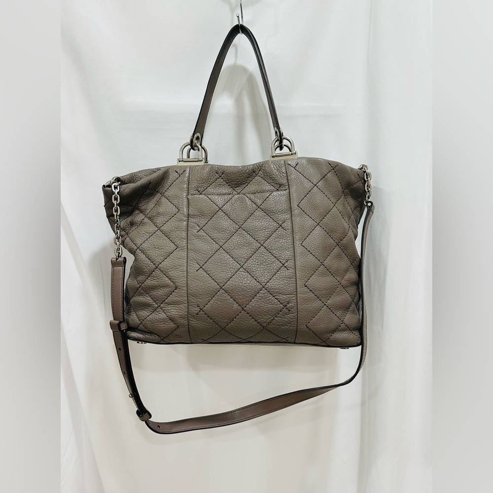 Michael Michael Kors Grey Quilted Leather Large Loni East West Top Handle Bag - Picture 5 of 15